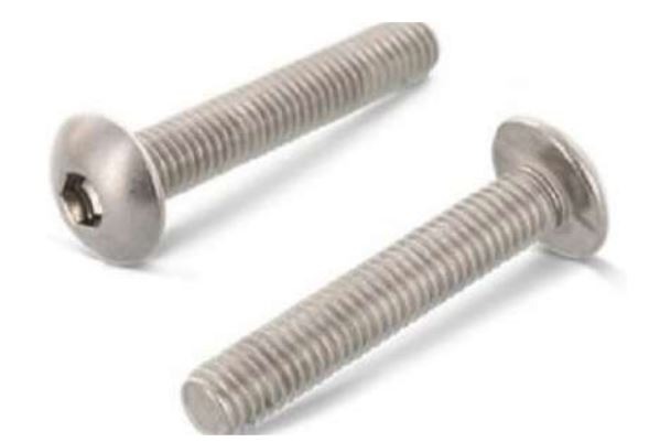 Wagometschraube, 5,5 mm Inbus, gewindefurchend mit Feingewinde